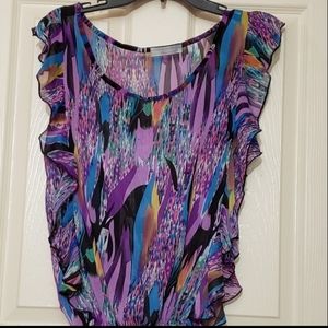 Top colorful purple top tshirt sheer top summer